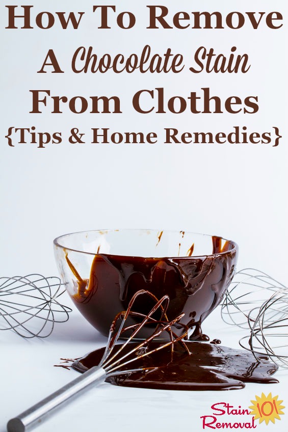 How to remove a chocolate stain from clothes, with tips and home remedies {on Stain Removal 101} #StainRemoval #ChocolateStain #RemovingStains
