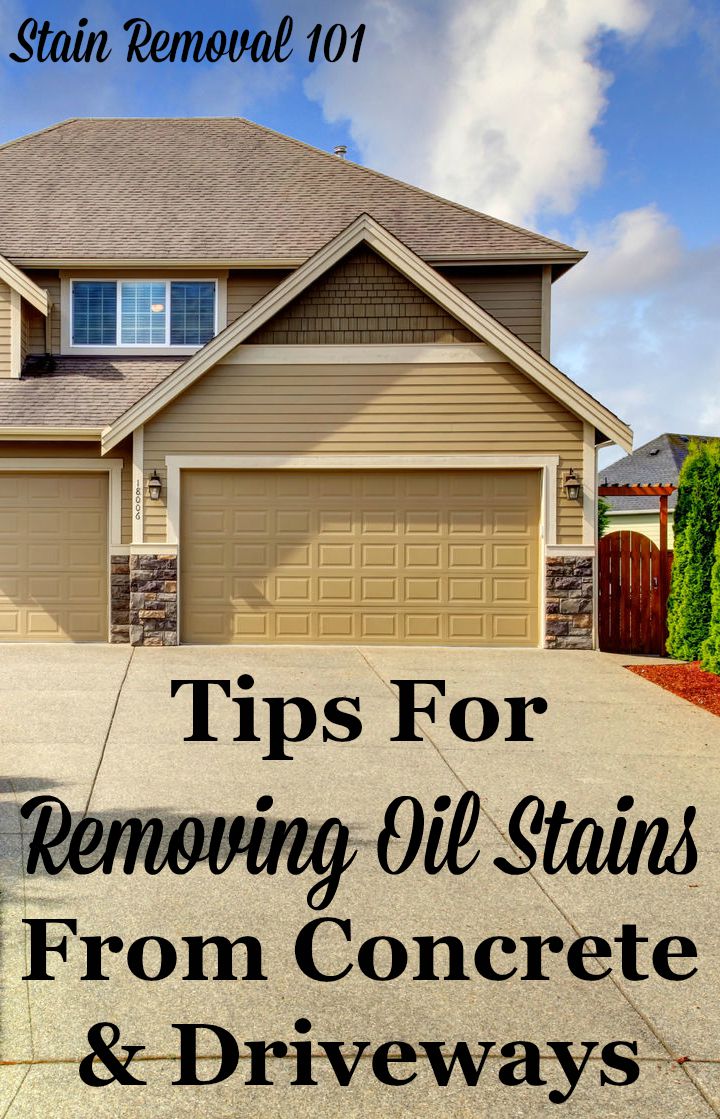 Tips for removing oil stains from concrete and driveways {on Stain Removal 101}