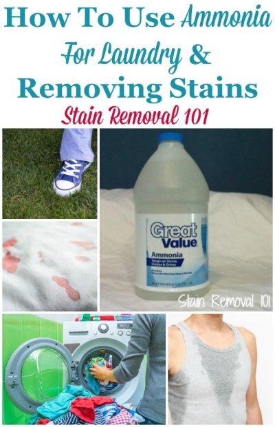How to use ammonia for laundry and removing stains {on Stain Removal 101} #AmmoniaUses #UsesForAmmonia #LaundryTips