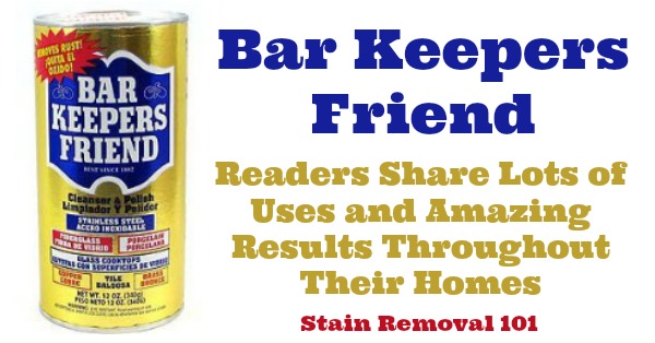 Wow! Lots of Bar Keepers Friend original powder uses for around your home! {on Stain Removal 101}