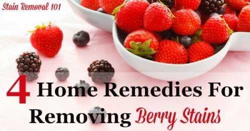 4 home remedies for removing berry stains from clothes {on Stain Removal 101} #StainRemoval #RemovingStains #RemoveStains
