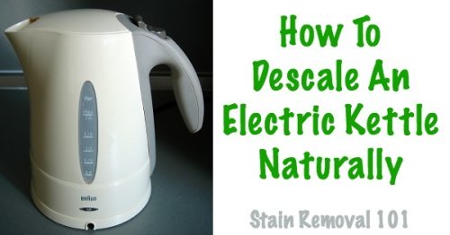 How to descale an electric tea kettle, which has gotten a bunch of hard water build up inside it naturally {on Stain Removal 101}