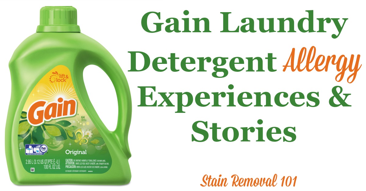 Gain laundry detergent allergy experiences and stories shared by readers {on Stain Removal 101}