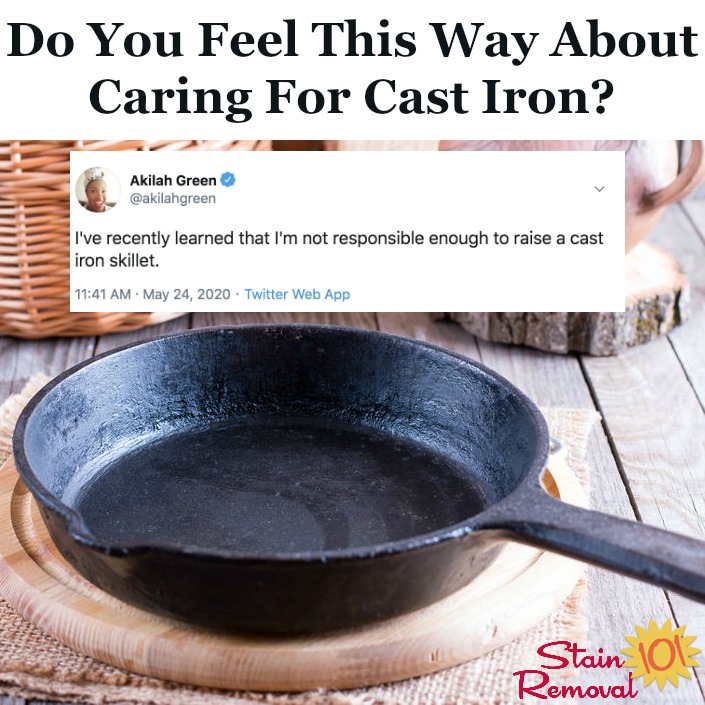 Tips for caring for cast iron {on Stain Removal 101}