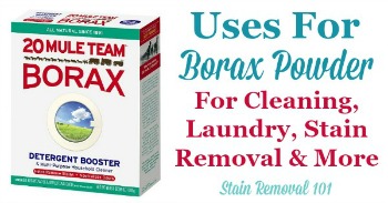 Uses for borax powder for cleaning, stain removal and more
