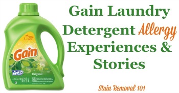 Gain laundry detergent allergy experiences and stories