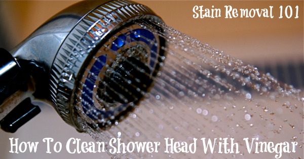 How to clean shower head of hard water deposits with vinegar {on Stain Removal 101}