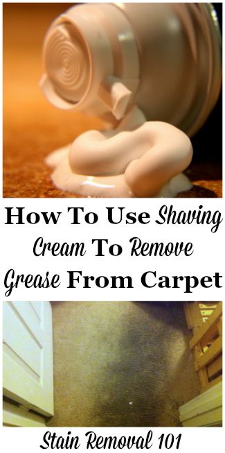 how to use shaving cream to remove grease from carpet