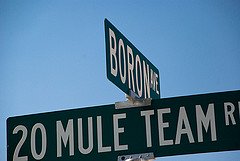 20 mule team road sign