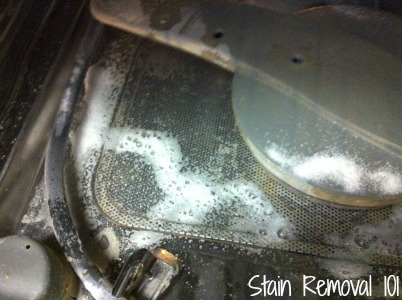 Lemi Shine machine cleaner fizzing in dishwasher Lemi Shine machine cleaner fizzing in dishwasher