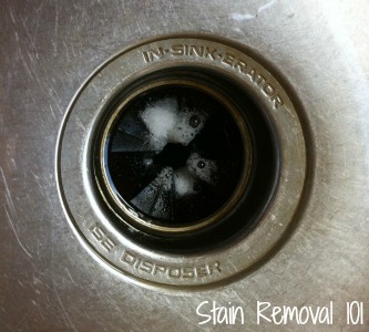 Lemi Shine machine cleaner poured into garbage disposal