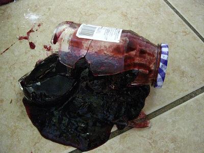 Oops, I dropped the jam jar!