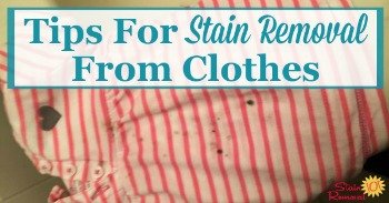 Tips for stain removal from clothes