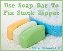 use soap bar to fix stuck zipper